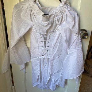 White Corset Peplum Dress